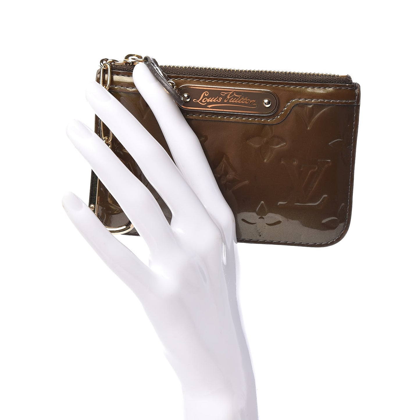 Vernis Key Pouch Vert Bronze