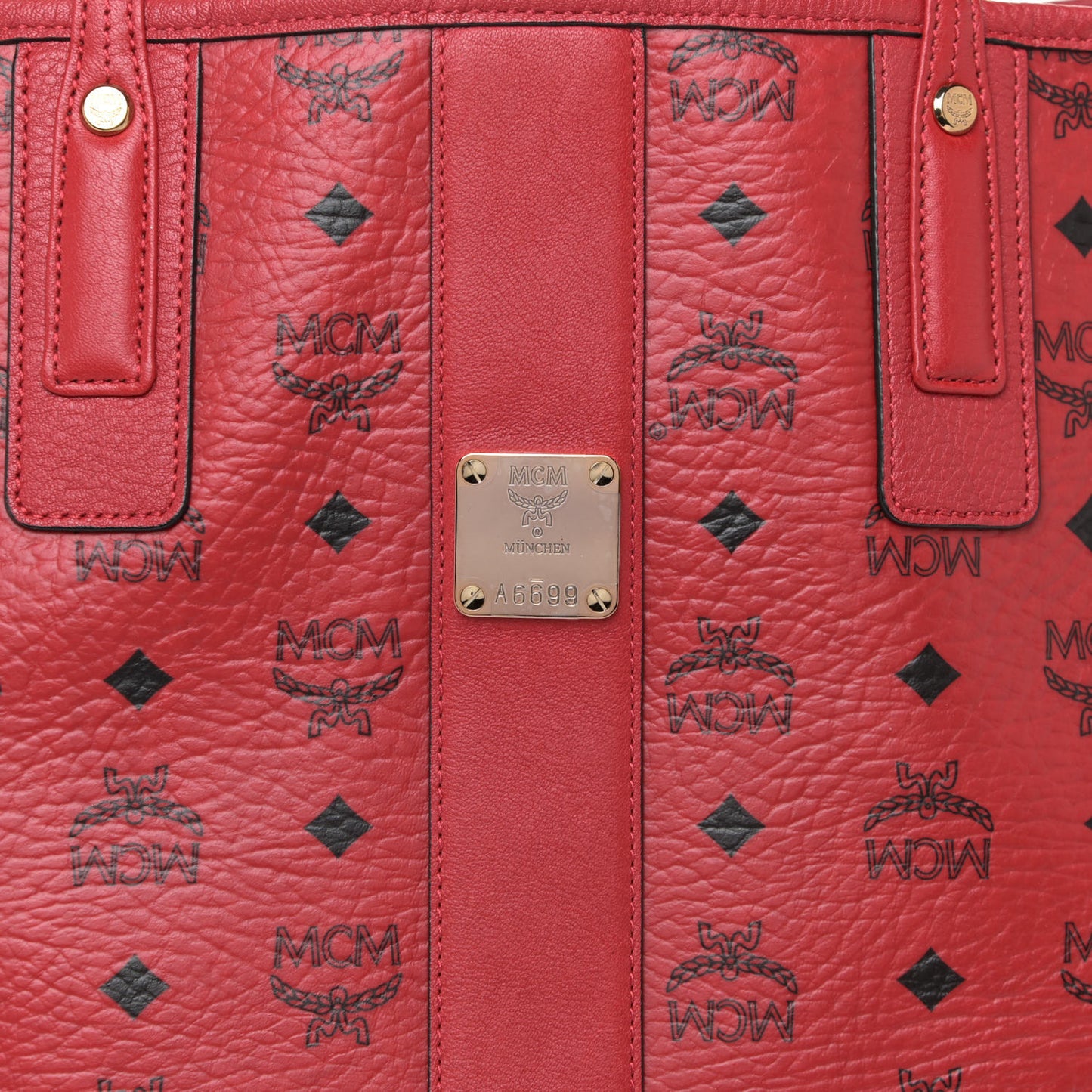 Visetos Large Liz Reversible Shopper Tote Ruby Red