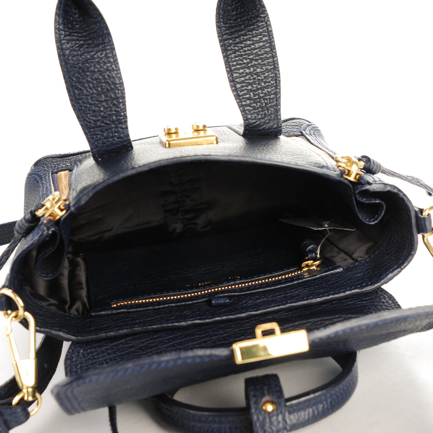 3.1 Textured Calfskin Mini Pashli Satchel Ink