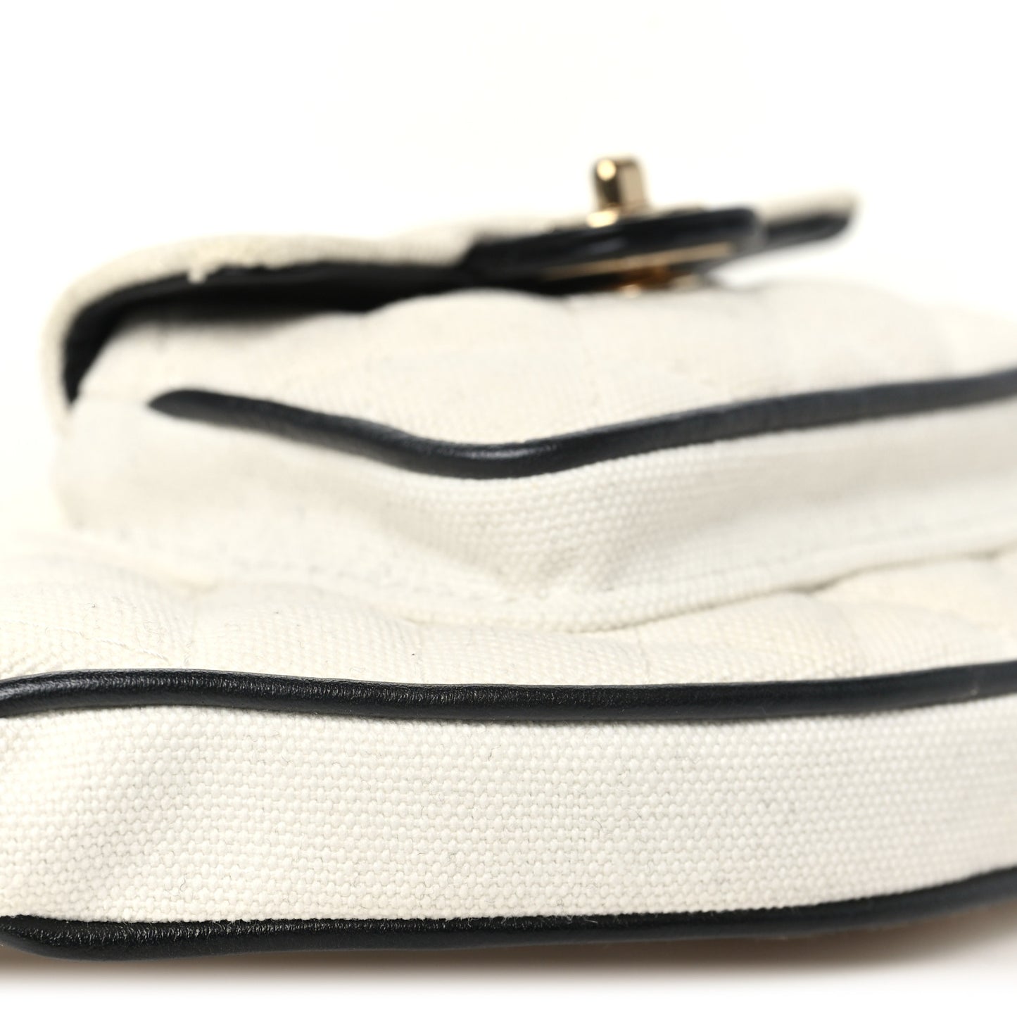 Canvas Calfskin Tennis Racket Clutch With Chain White Black