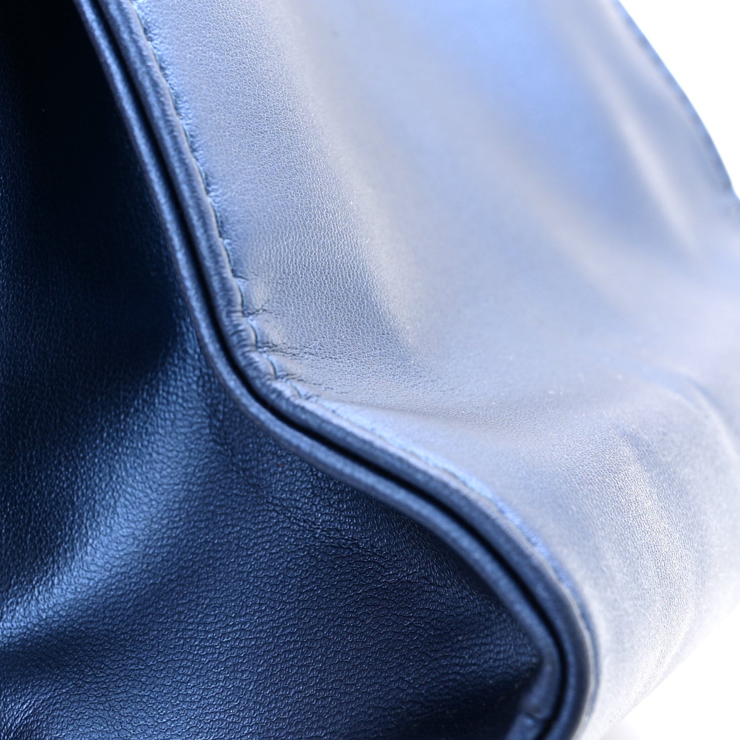 Metallic Vegan Leather Small Shopping Bag Cobalt