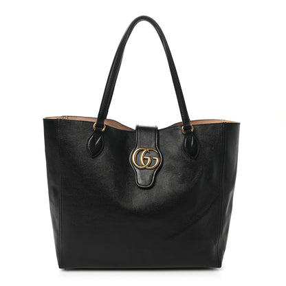 Gucci New Sakai Calfskin Lux Medium Dahlia Tote Black 1 of 11