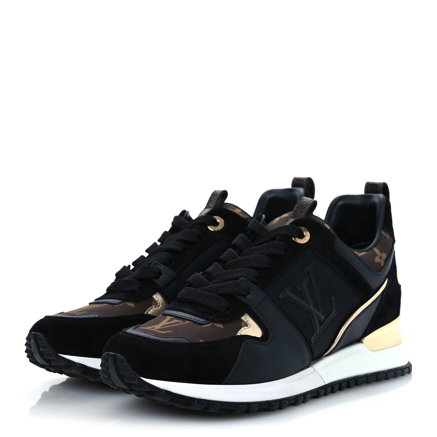 Louis Vuitton Suede Monogram Run Away Sneakers 36.5 Black 4 of 10