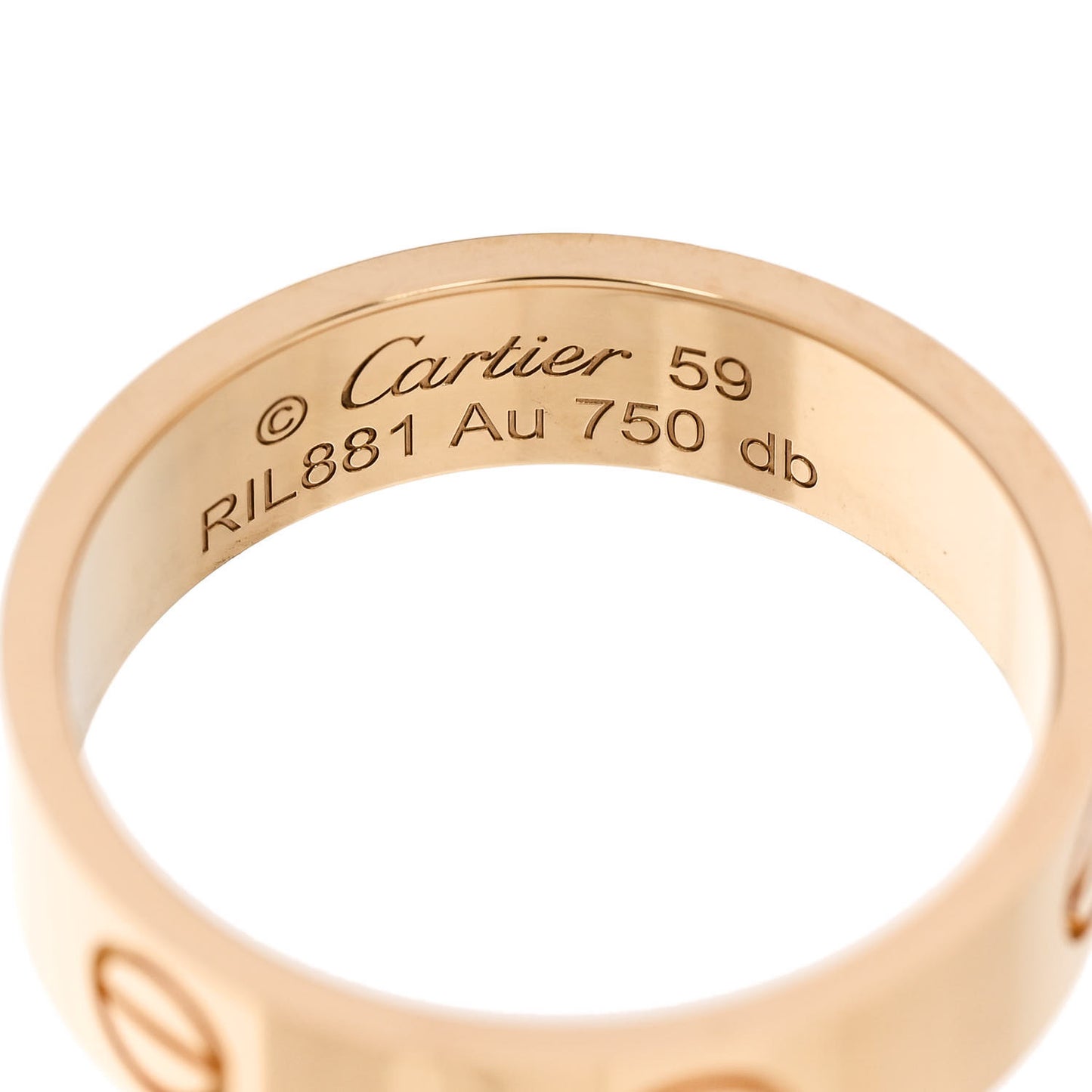 18K Yellow Gold 5.5mm LOVE Ring 59 8.75