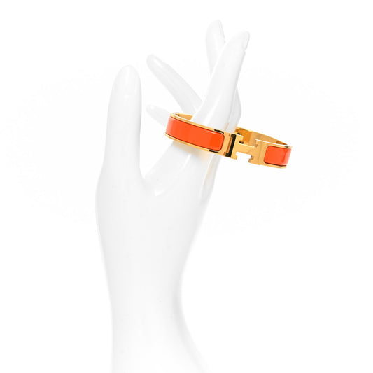Enamel Narrow Clic Clac H Bracelet GM Orange