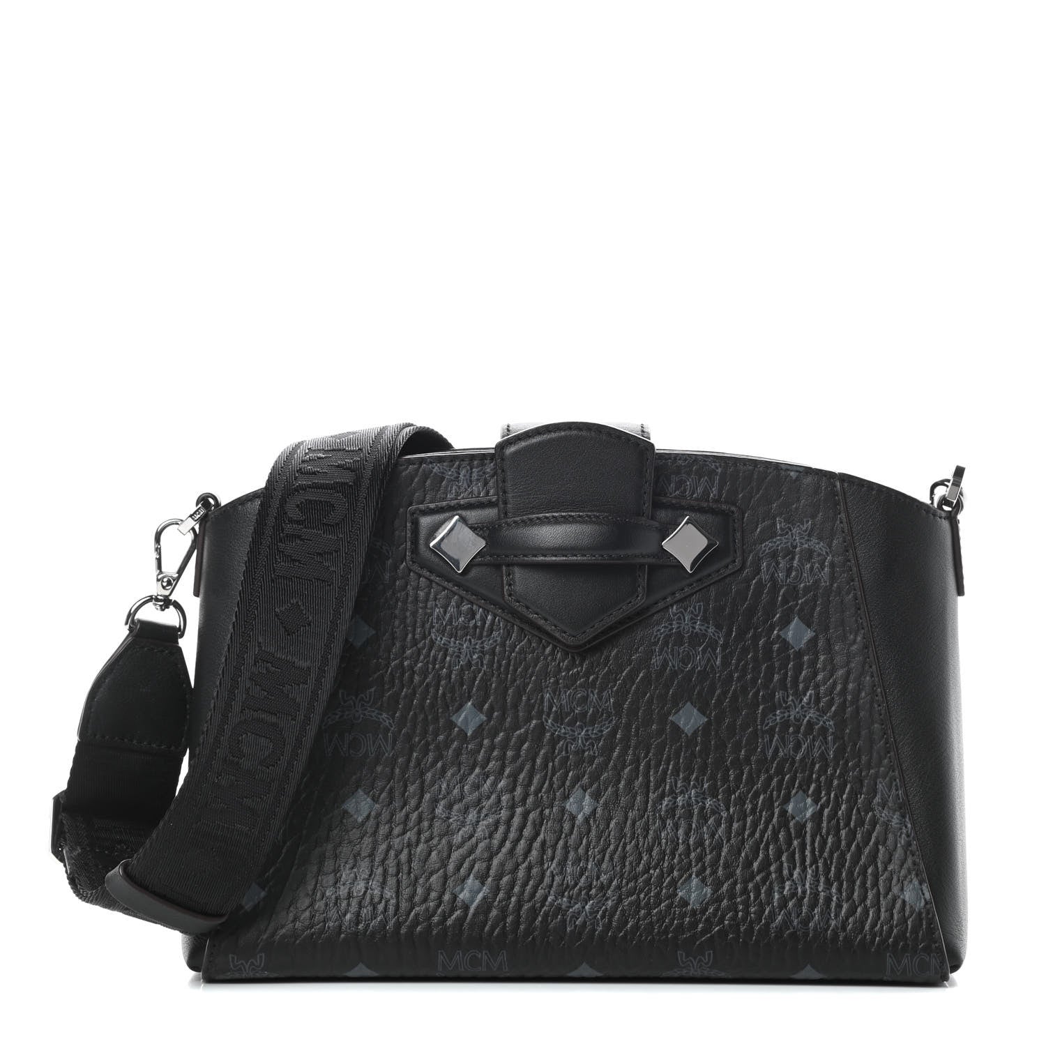 MCM Visetos Small Essential Crossbody Bag Black 1 of 11