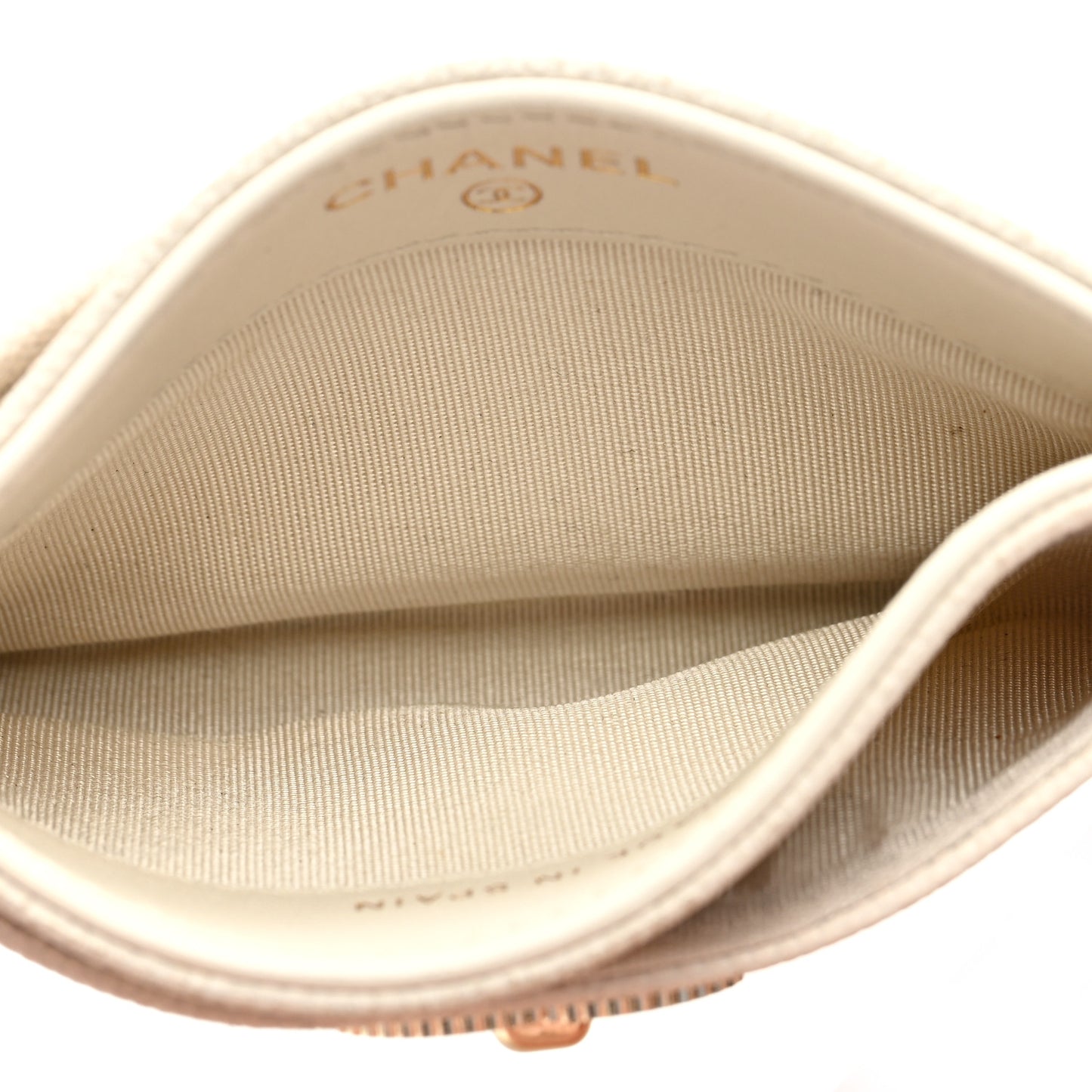Caviar Quilted Vintage Mademoiselle Card Holder White
