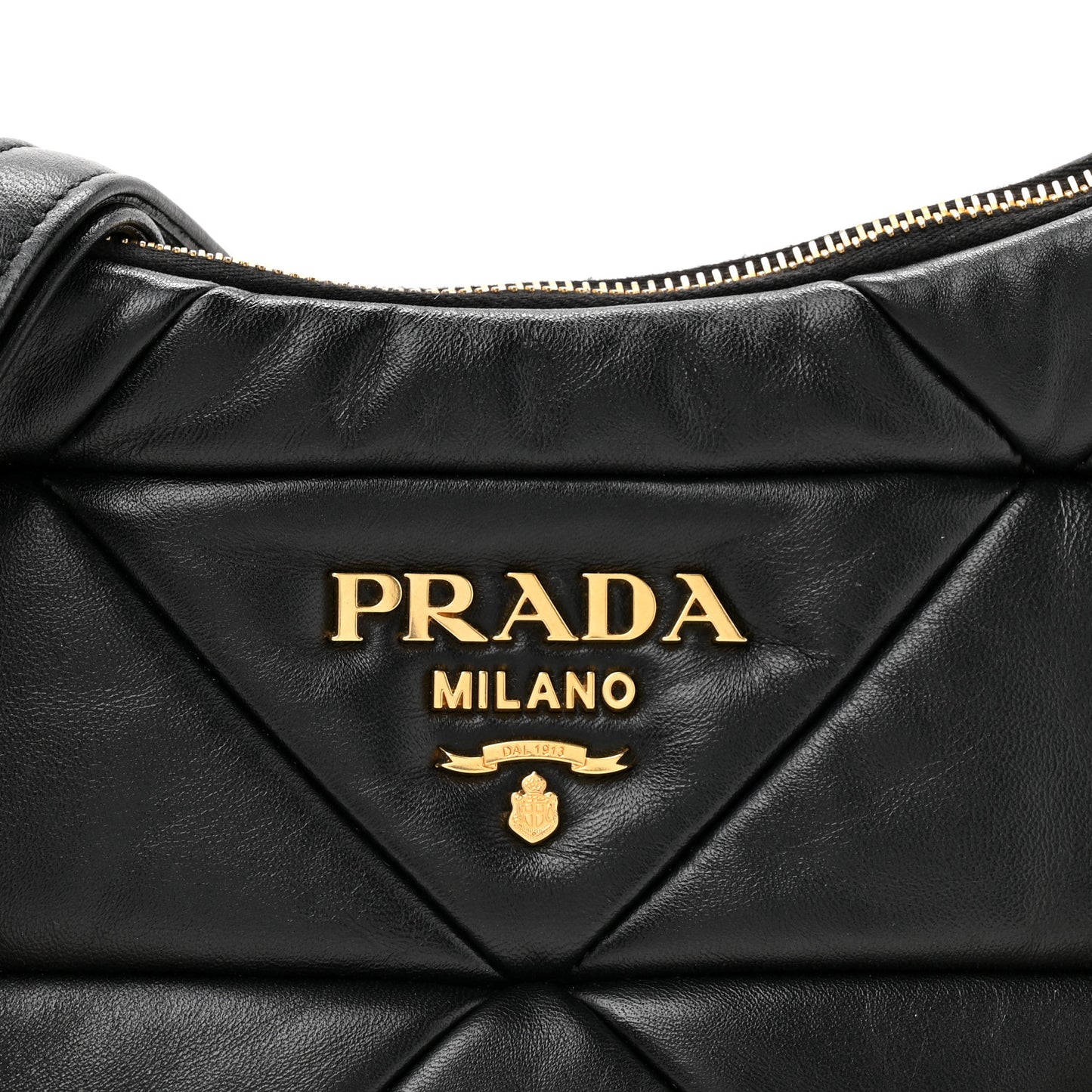 Nappa Triangle Quilted Patchwork System Bag Black