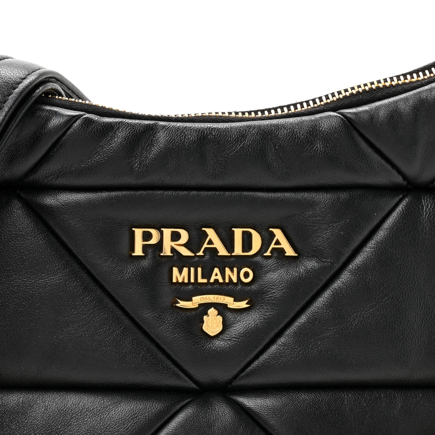 Prada Nappa Triangle Quilted Patchwork System Bag Black 7 of 9