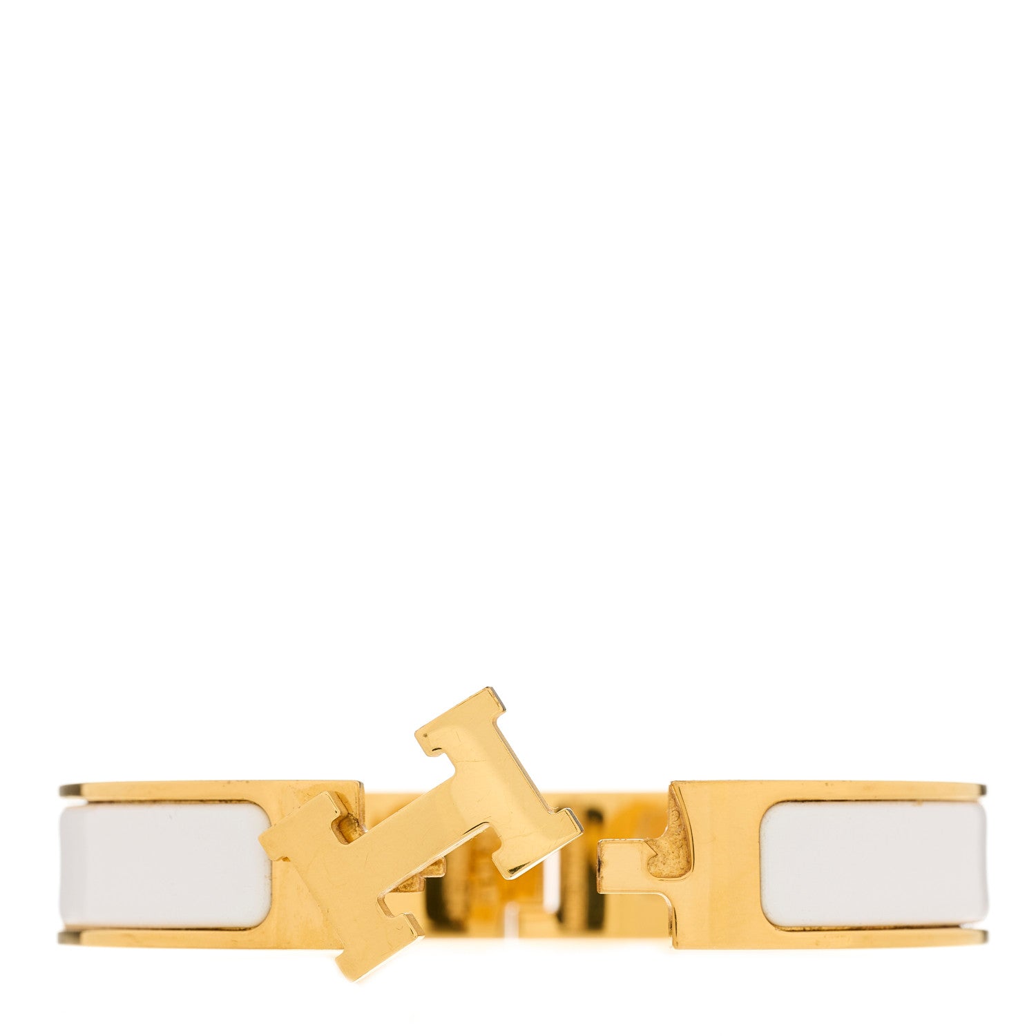 Hermes Enamel Narrow Clic Clac H Bracelet PM White 3 of 4