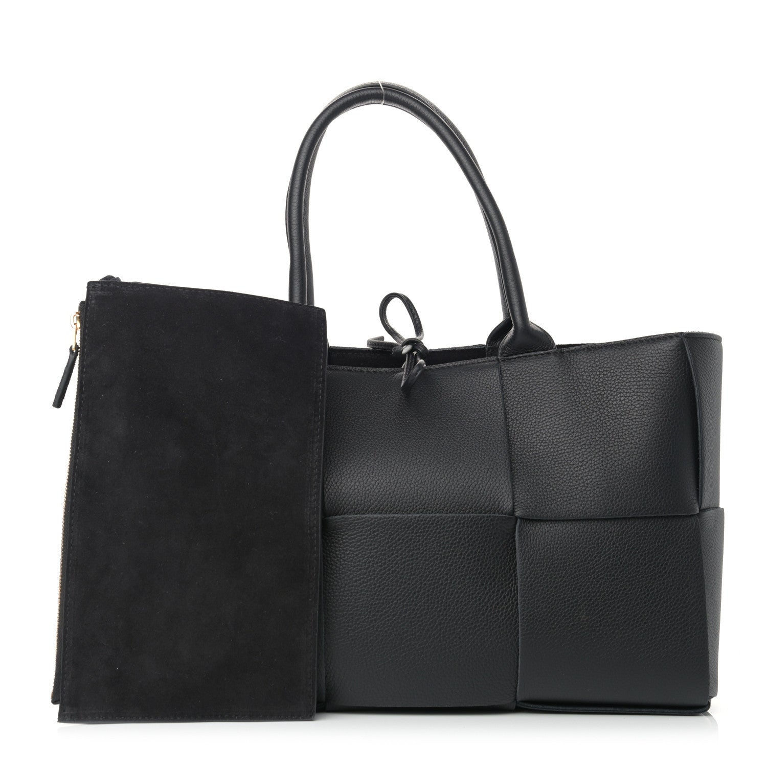 Bottega Veneta Grained Calfskin Intrecciato Small Arco Tote Black 1 of 9