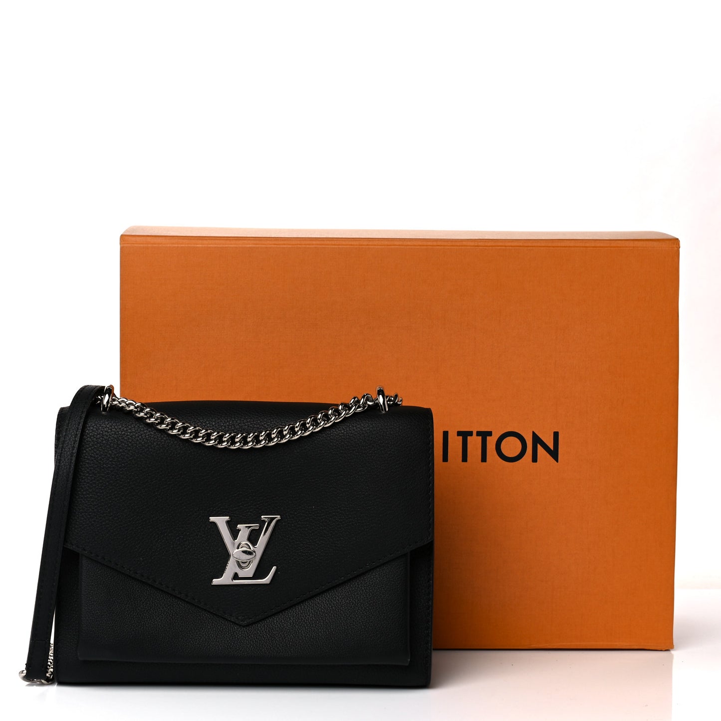 Soft Calfskin My Lockme Chain Bag BB Black