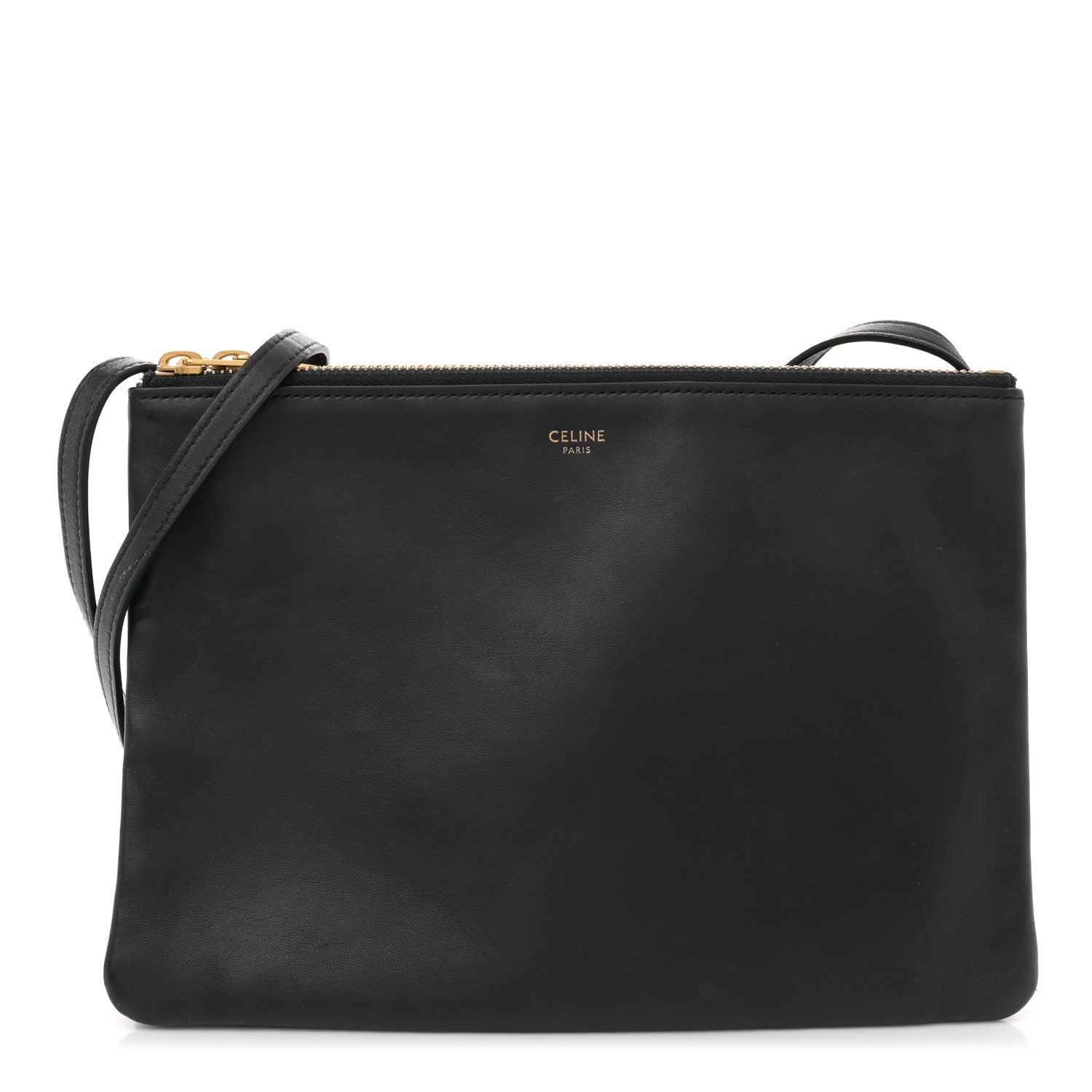 Celine Lambskin Large Trio Crossbody Bag Black 1 of 12