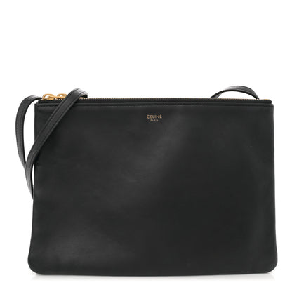Celine Lambskin Large Trio Crossbody Bag Black 1 of 12