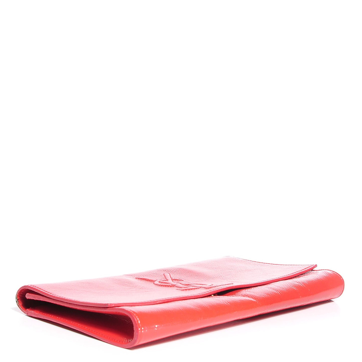 Textured Patent Monogram Large Belle De Jour Clutch Red