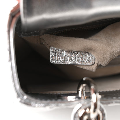 Christian Dior Metallic Grained Calfskin Cannage Small Lucky Badges My Lady Dior Silver 7 of 10