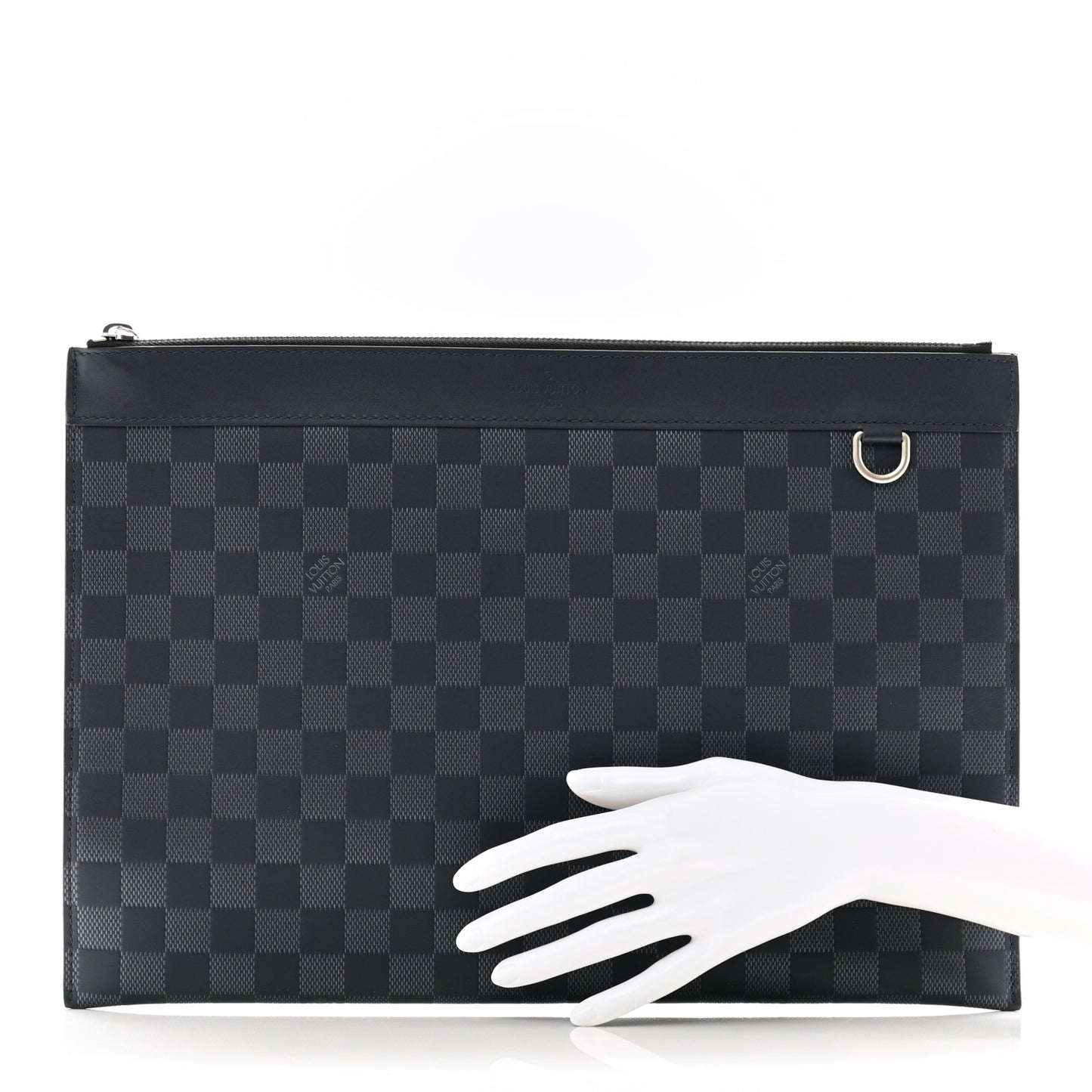 Damier Infini Discovery Pochette GM Onyx Silver