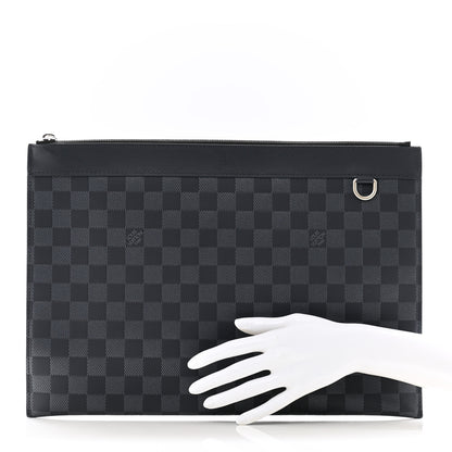 Louis Vuitton Damier Infini Discovery Pochette GM Onyx Silver 2 of 7