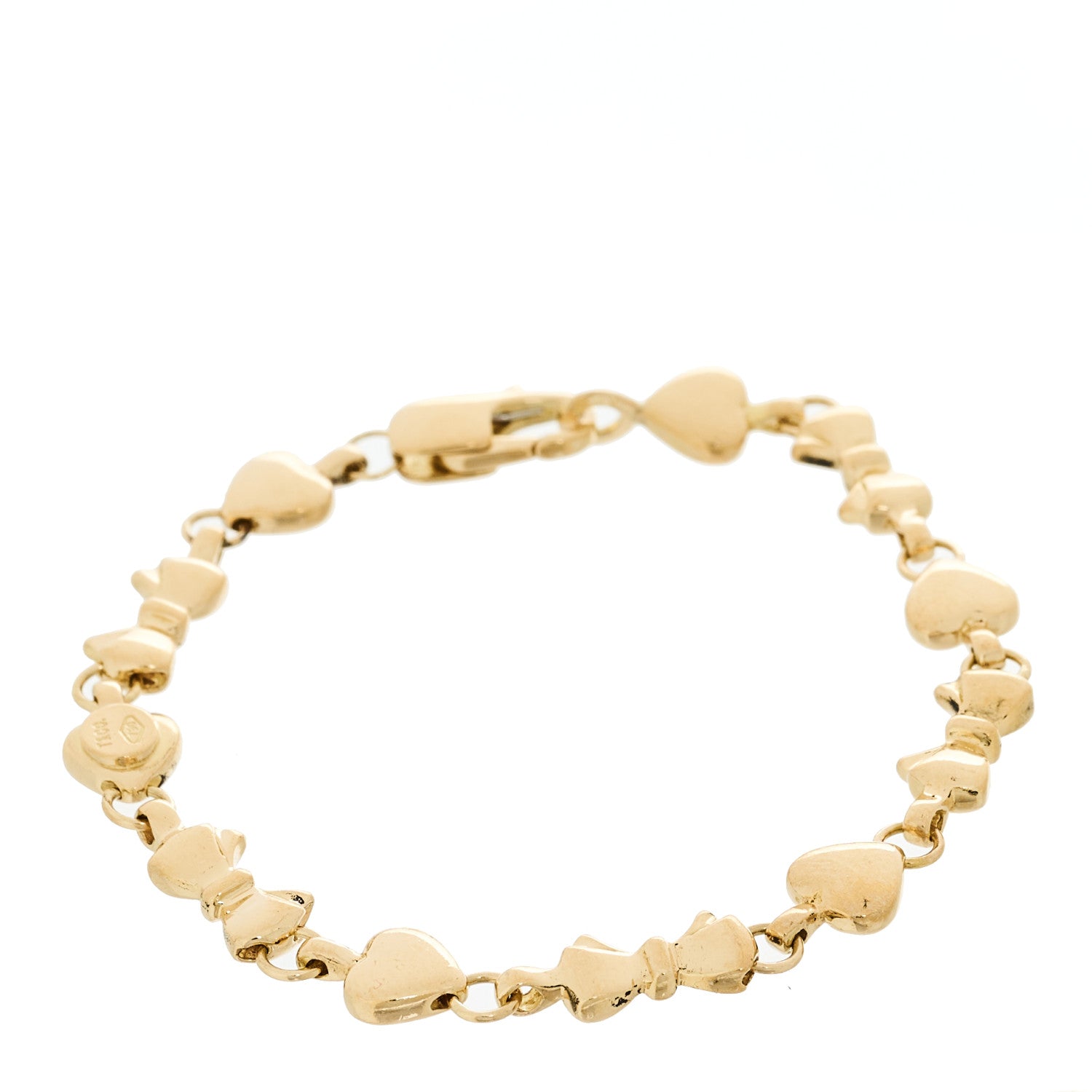 Tiffany 18K Yellow Gold Heart Bow Bracelet 2 of 3
