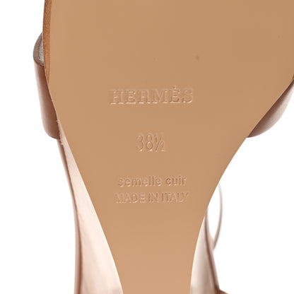 Hermes Calfskin Legend Wedge Sandals 38.5 Gold 8 of 8