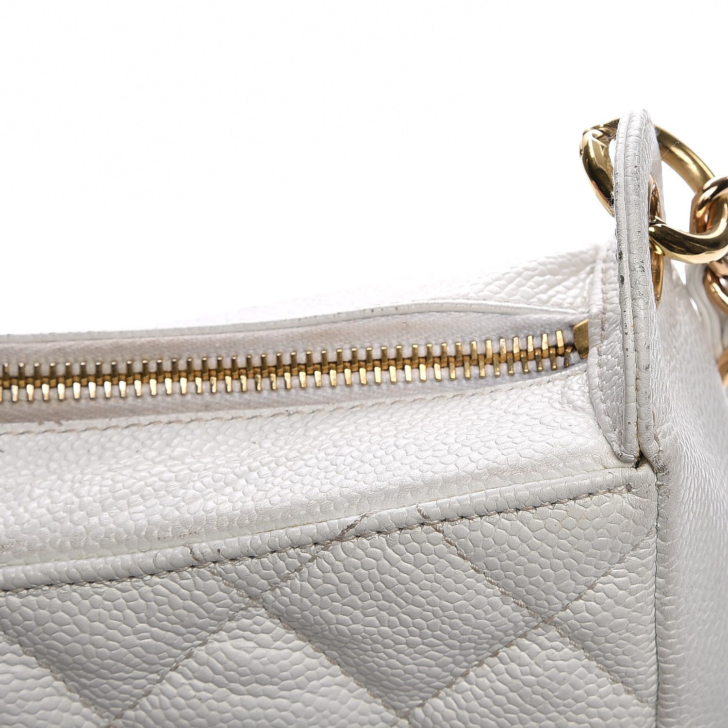 Chanel Caviar Quilted Hobo White 15 of 18