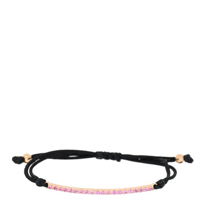 Tiffany 18K Rose Gold Pink Sapphire Metro Bar Cord Bracelet 1 of 3