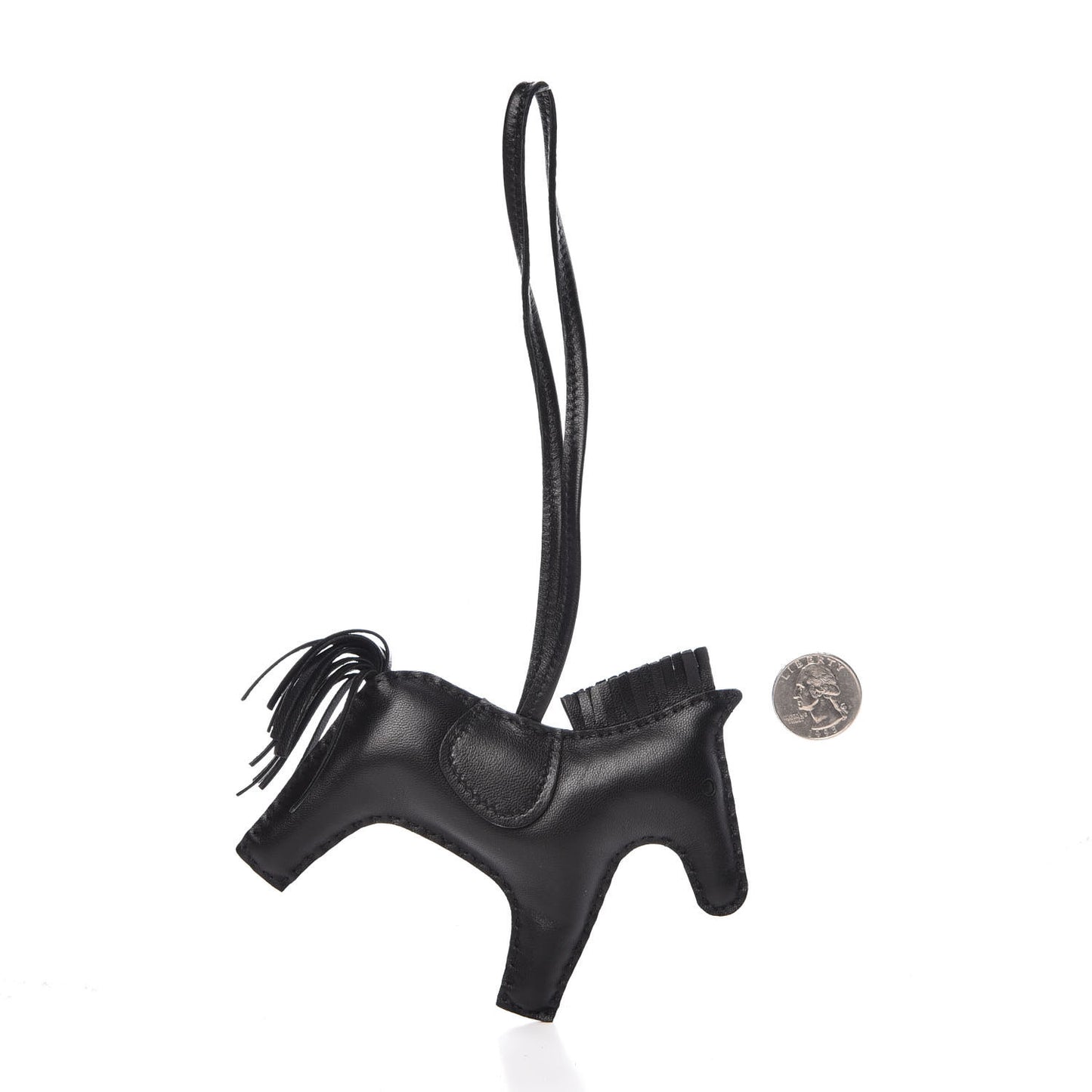 Milo Lambskin Grigri Rodeo Horse Bag Charm MM So Black