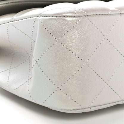 Chanel Iridescent Calfskin Quilted Medium Double Flap White 9 of 11