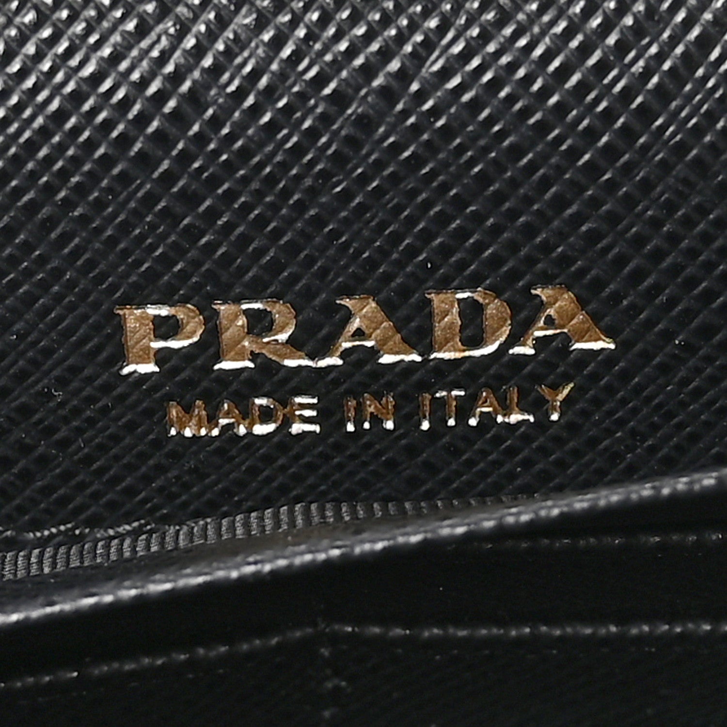 Prada Saffiano Metal Oro Chain Wallet Black 6 of 11