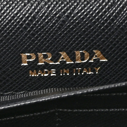Prada Saffiano Metal Oro Chain Wallet Black 6 of 11