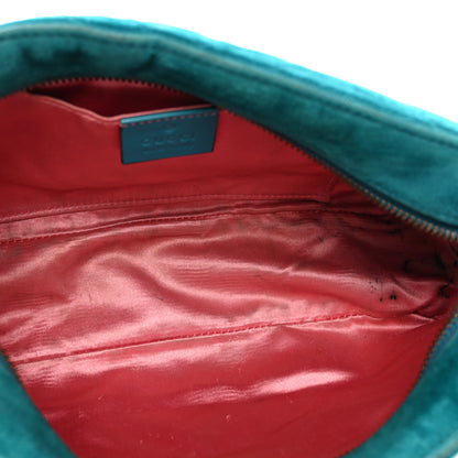 Gucci Velvet Matelasse Small GG Marmont Chain Shoulder Bag Pavone Cyan 5 of 14