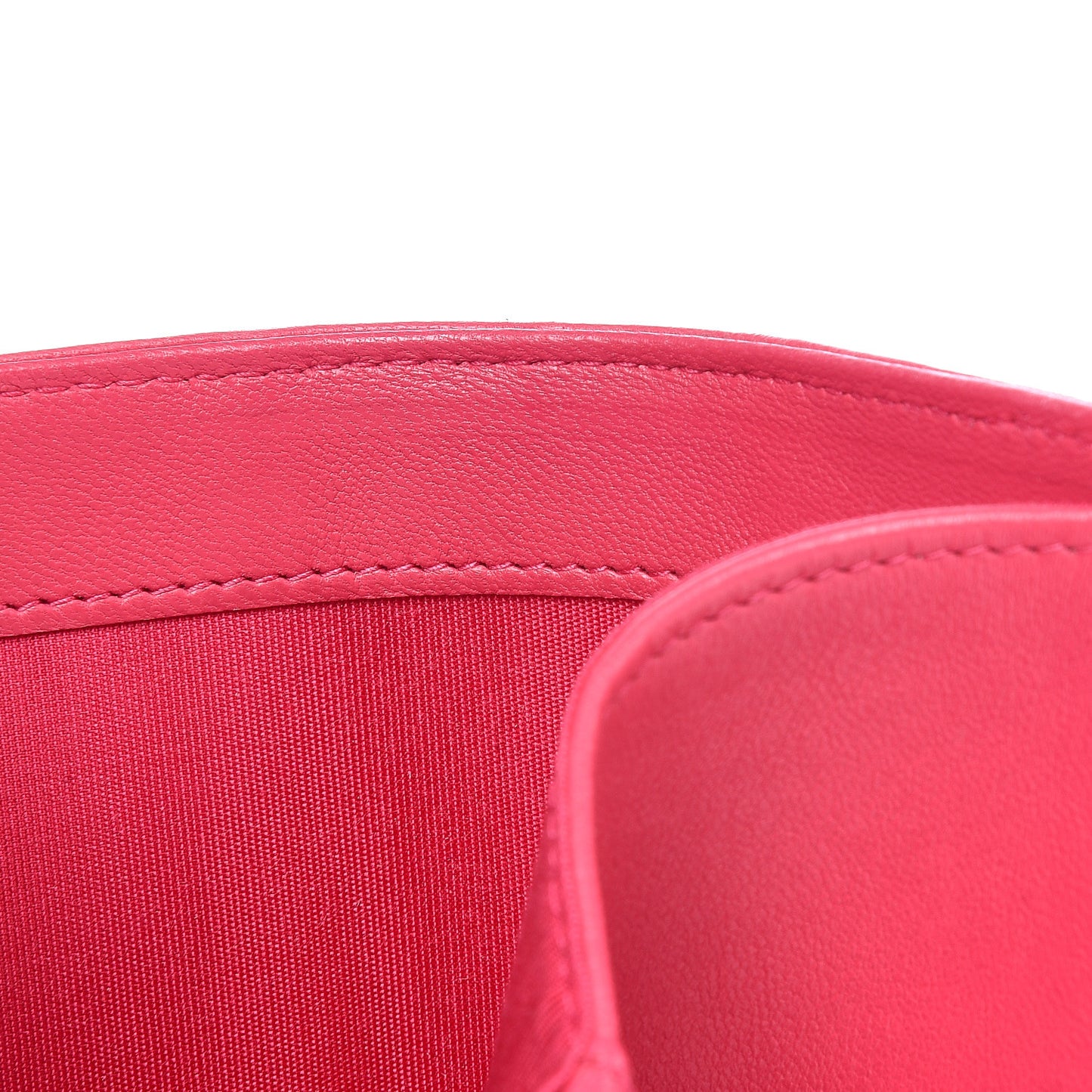 Lambskin Quilted Compact Boy Wallet Fuchsia