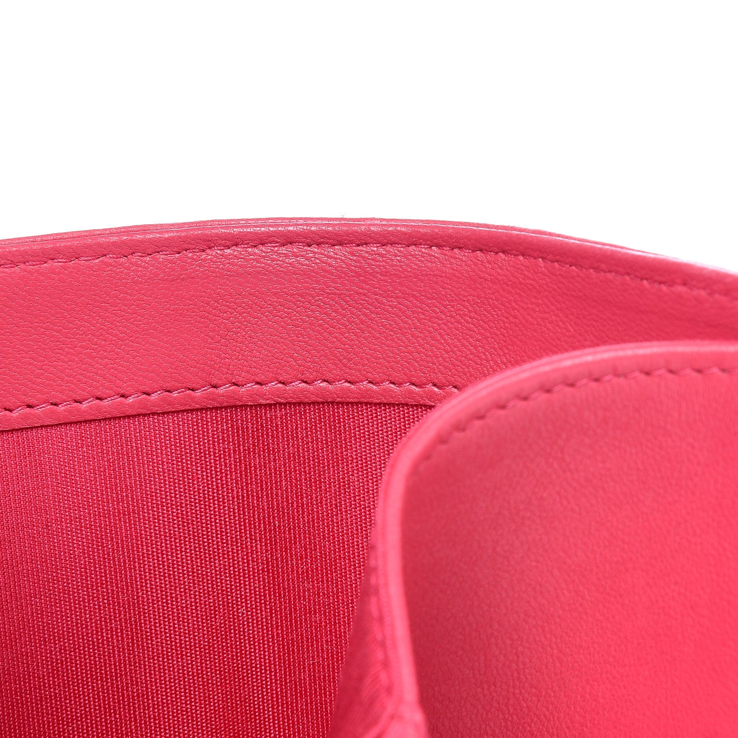 Chanel Lambskin Quilted Compact Boy Wallet Fuchsia 8 of 17