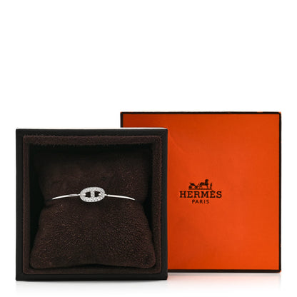 Hermes 18K White Gold Diamond Farandole Bangle Bracelet SH 4 of 4