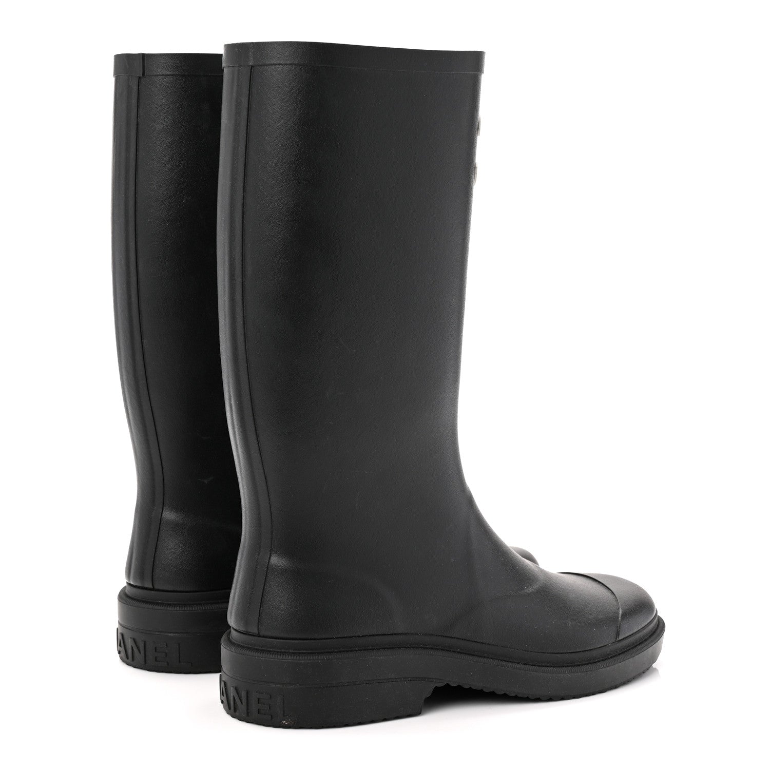 Chanel Caoutchouk CC High Boots 37 Black 4 of 10