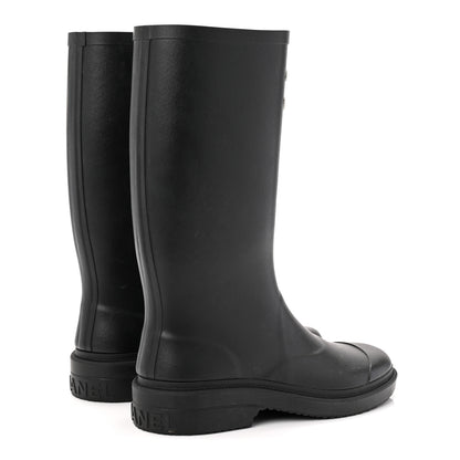 Chanel Caoutchouk CC High Boots 37 Black 4 of 10