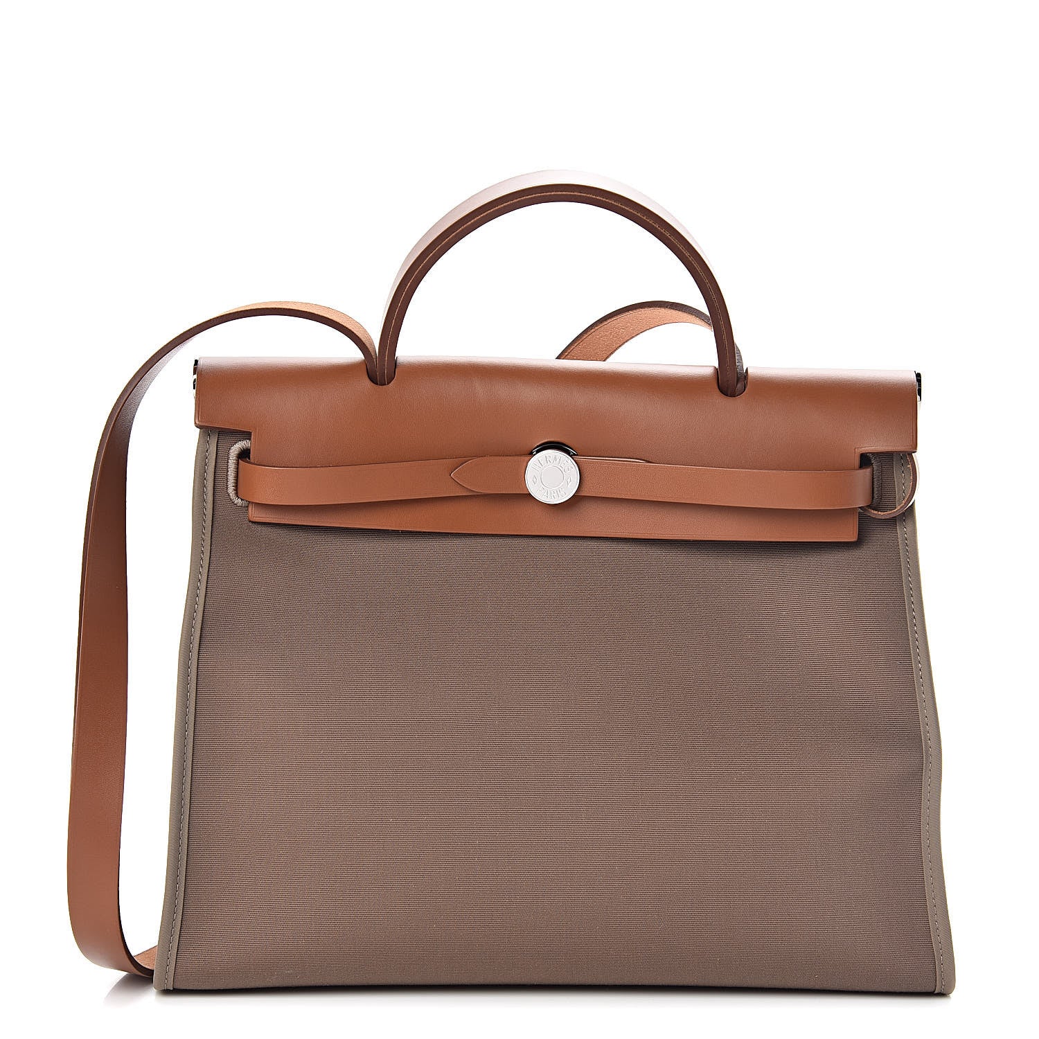 Hermes Vache Hunter Toile Officier Herbag Zip PM 31 Etoupe Fauve 3 of 12