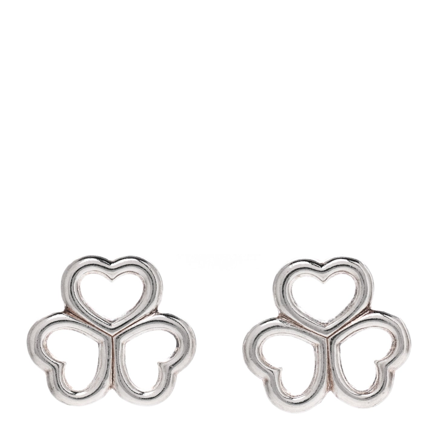 Sterling Silver Heart Clover Earrings