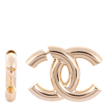 Chanel Metal Large CC Earrings Light Gold 1 of 4