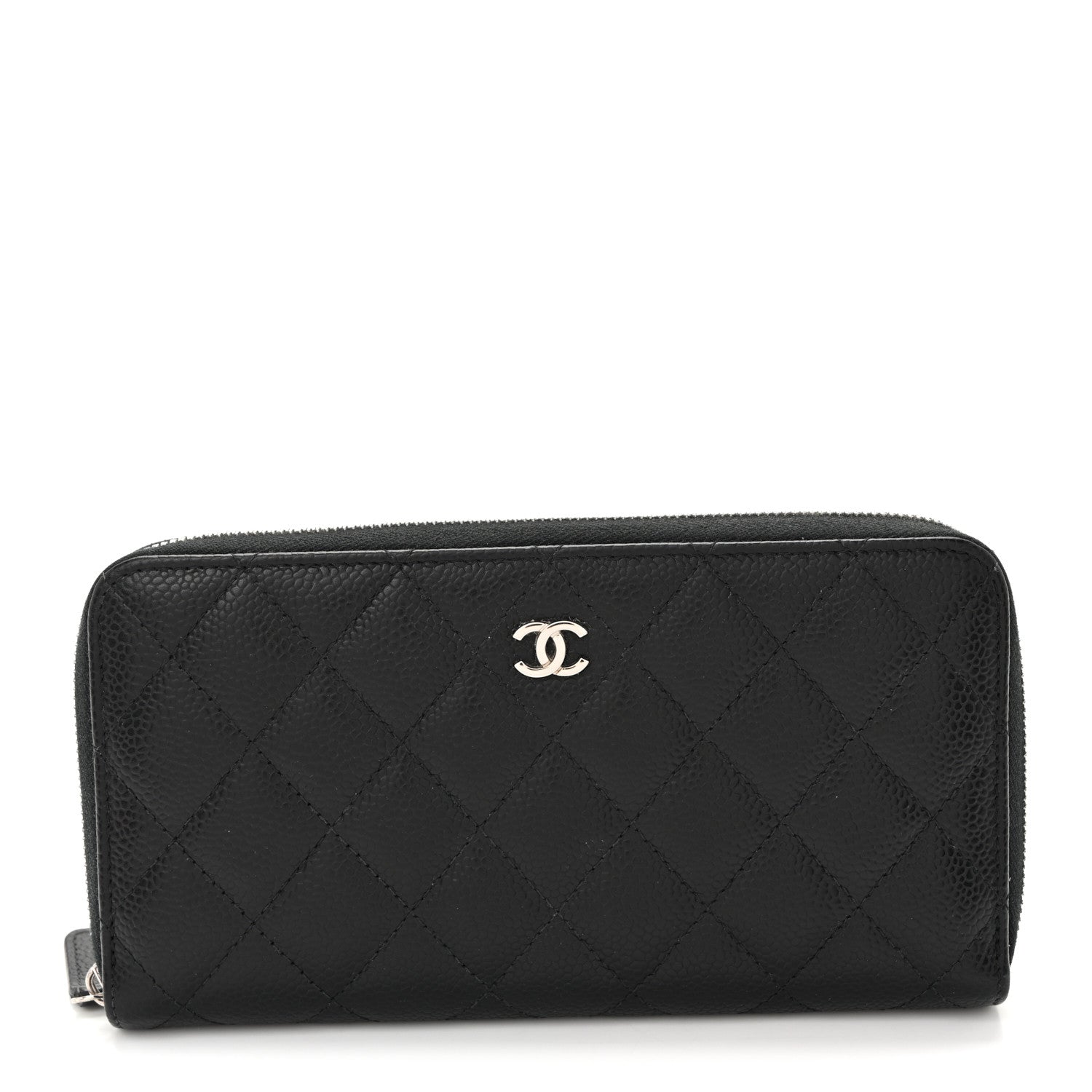 Chanel Caviar Quilted Large Gusset Zip Around Wallet Black 1 of 12