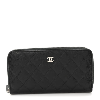 Chanel Caviar Quilted Large Gusset Zip Around Wallet Black 1 of 12