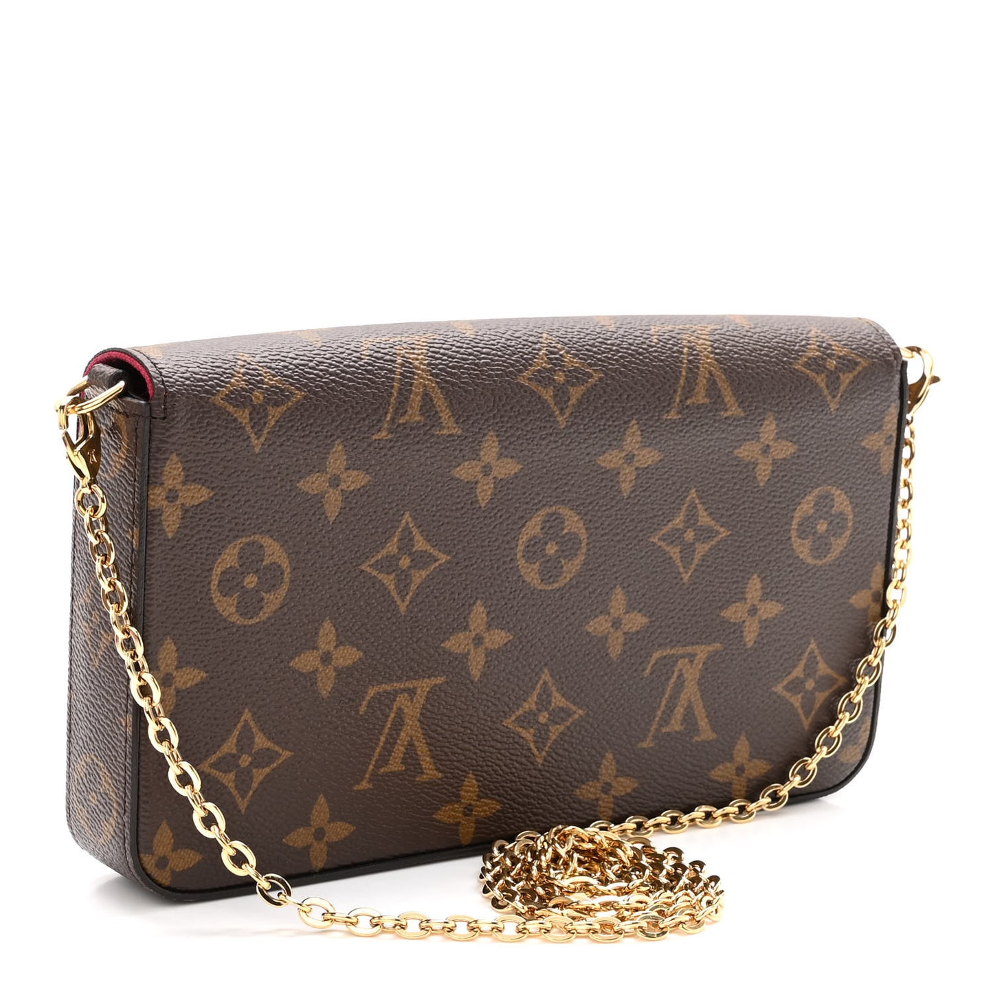 Monogram Pochette Felicie Chain Wallet Fuchsia