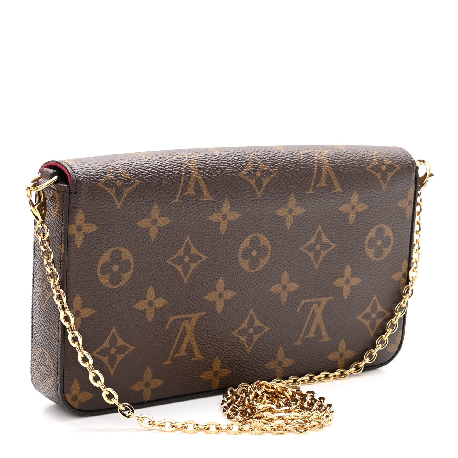 Louis Vuitton Monogram Pochette Felicie Chain Wallet Fuchsia 4 of 10