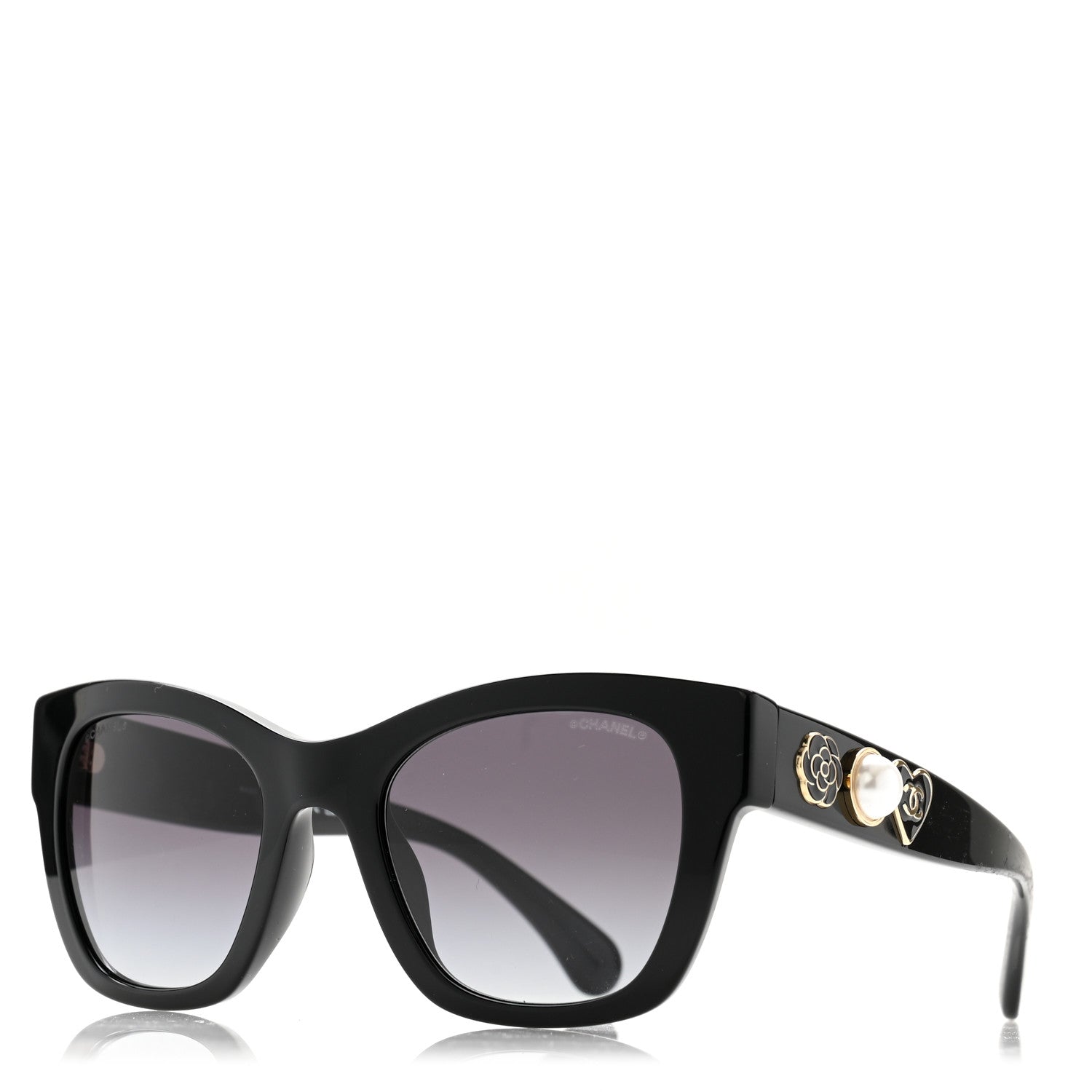 Chanel Acetate Square CC Heart Sunglasses 5478-A Black 1 of 7