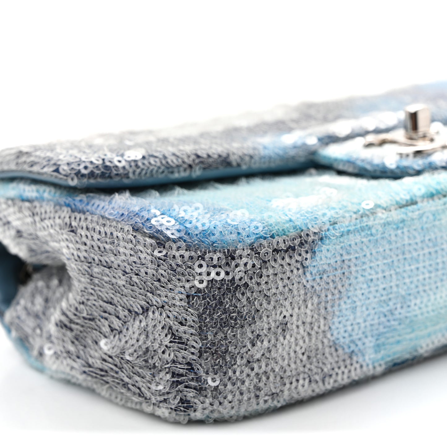 Sequin Mini Waterfall Flap Light Blue