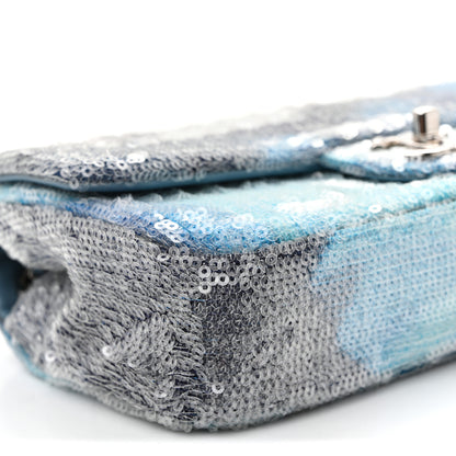 Chanel Sequin Mini Waterfall Flap Light Blue 9 of 10