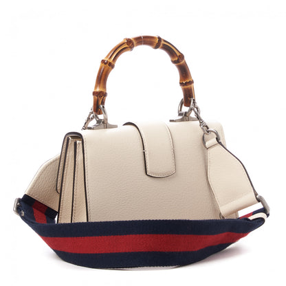 Gucci Textured Calfskin Crystal Bamboo Web Mini Dionysus Top Handle Bag Mystic White 3 of 10