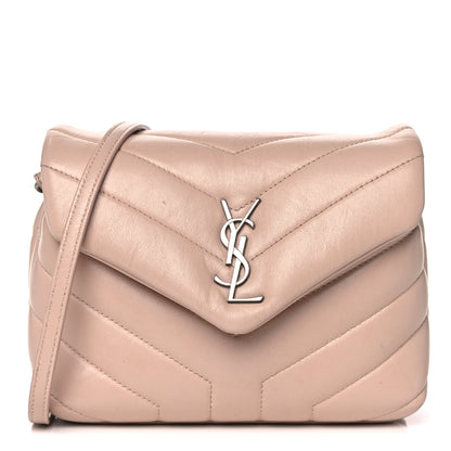 Saint Laurent Calfskin Y Quilted Monogram Toy Loulou Crossbody Bag Marble Pink 1 of 19
