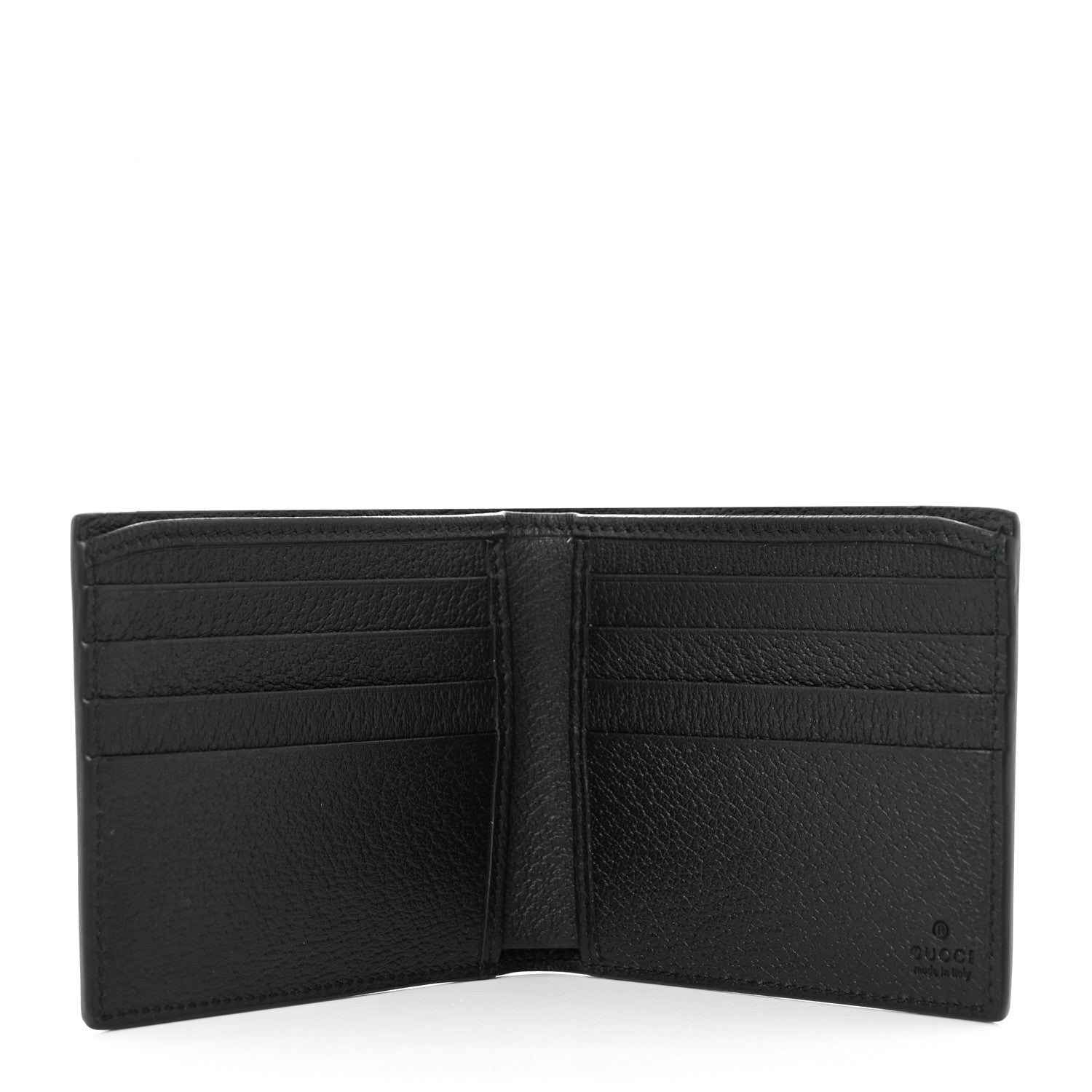 Gucci Calfskin Boar Effect GG Marmont Bi-Fold Wallet Black 5 of 8