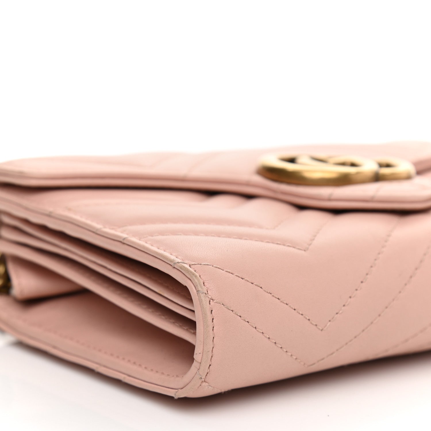 Gucci Calfskin Matelasse GG Marmont Chain Wallet Perfect Pink 9 of 10